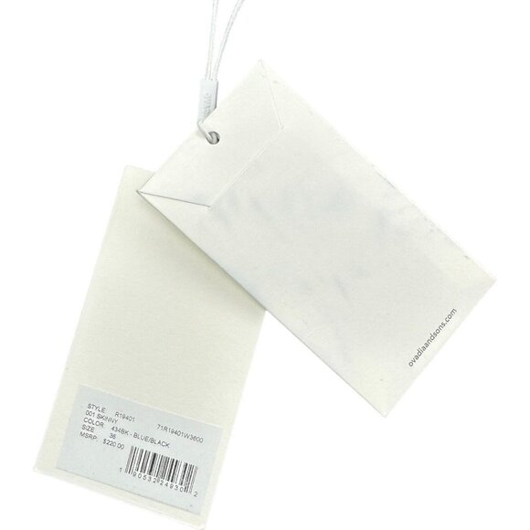 NWT Ovadia Blue Black Skinny 001 5 Pocket Cotton Elastane Jeans Mens Size 36X32 - Picture 7 of 10